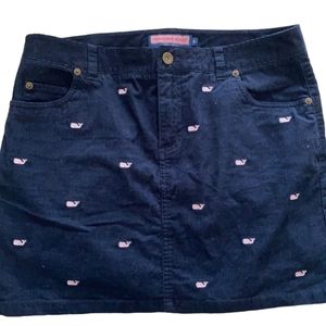 Vineyard Vines Embroidered Whales Couderoy Mini Skirt 0